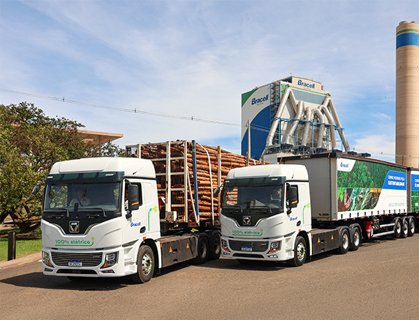 novos caminhões elétricos da Bracell
