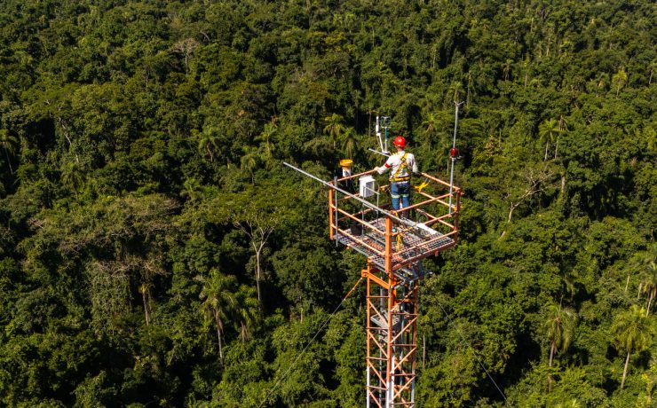 torre de fluxo remoção de CO₂
